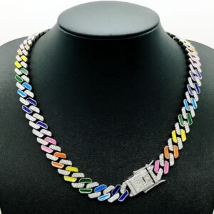 12mm Rhinestone Rainbow Necklace